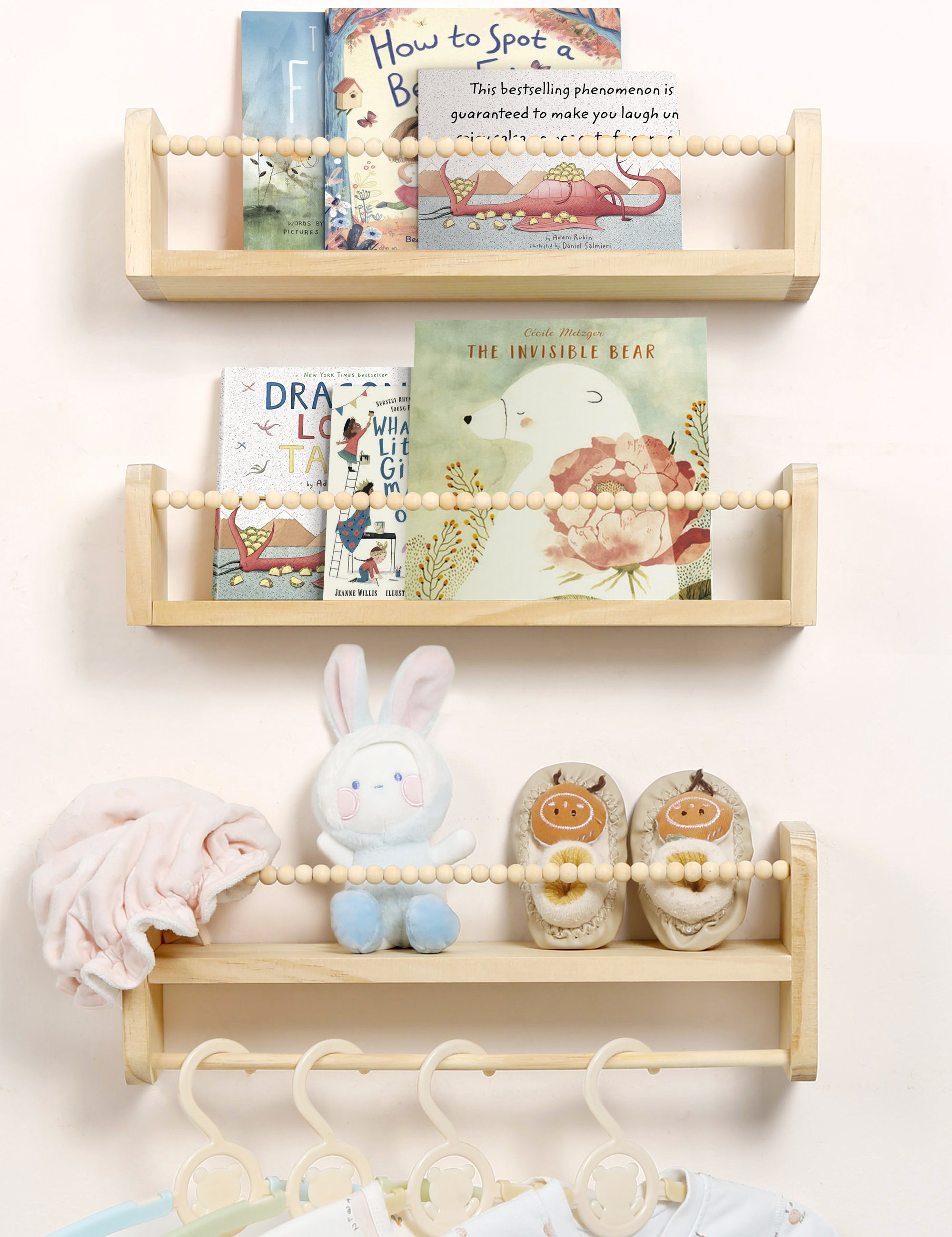 Nursery 3 Piece Pine Solid Wood Floating Shelf Ebern Designs Color Finish White